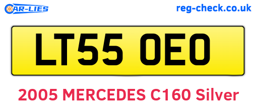 LT55OEO are the vehicle registration plates.