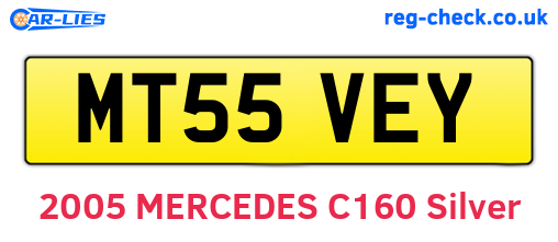 MT55VEY are the vehicle registration plates.