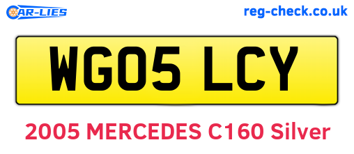 WG05LCY are the vehicle registration plates.