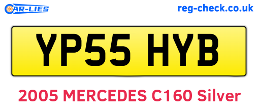 YP55HYB are the vehicle registration plates.