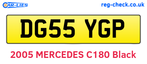 DG55YGP are the vehicle registration plates.