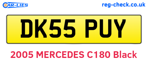 DK55PUY are the vehicle registration plates.