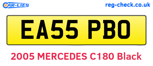 EA55PBO are the vehicle registration plates.