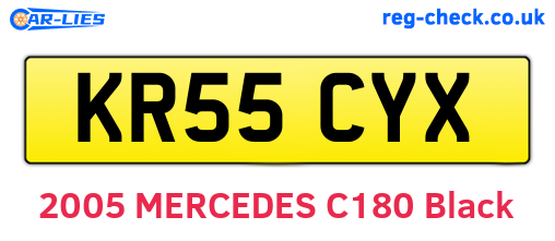 KR55CYX are the vehicle registration plates.