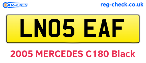 LN05EAF are the vehicle registration plates.