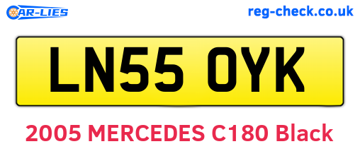 LN55OYK are the vehicle registration plates.