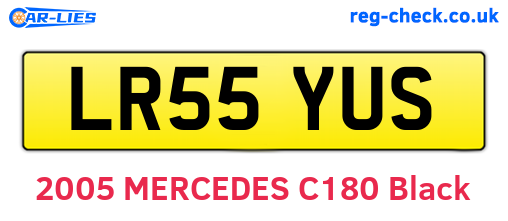 LR55YUS are the vehicle registration plates.