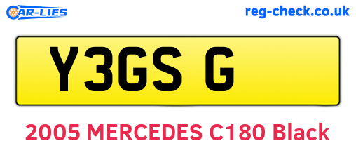 Y3GSG are the vehicle registration plates.