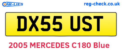 DX55UST are the vehicle registration plates.