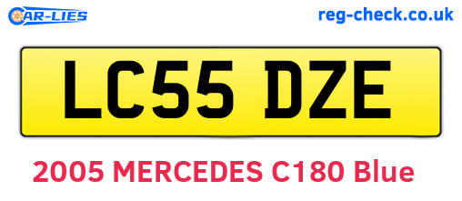 LC55DZE are the vehicle registration plates.
