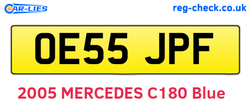 OE55JPF are the vehicle registration plates.