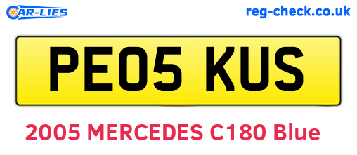 PE05KUS are the vehicle registration plates.