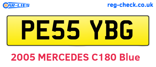 PE55YBG are the vehicle registration plates.