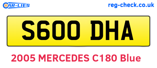 S600DHA are the vehicle registration plates.
