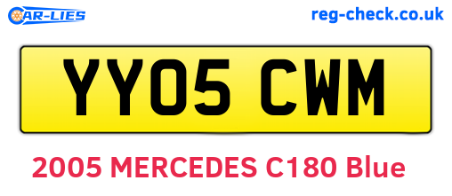 YY05CWM are the vehicle registration plates.