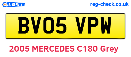 BV05VPW are the vehicle registration plates.