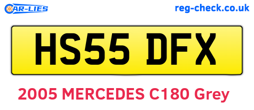 HS55DFX are the vehicle registration plates.