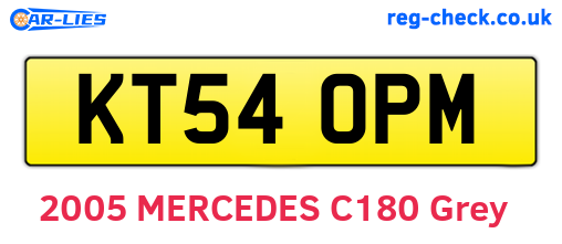 KT54OPM are the vehicle registration plates.