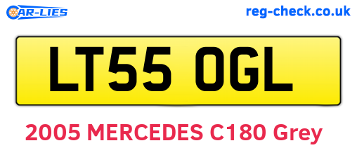 LT55OGL are the vehicle registration plates.