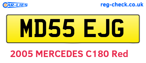 MD55EJG are the vehicle registration plates.