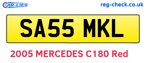 SA55MKL are the vehicle registration plates.