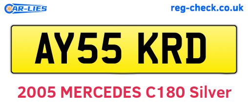 AY55KRD are the vehicle registration plates.