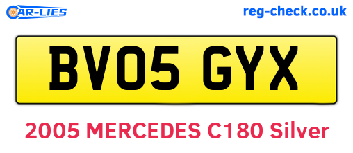 BV05GYX are the vehicle registration plates.