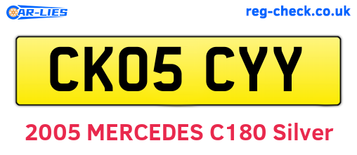 CK05CYY are the vehicle registration plates.