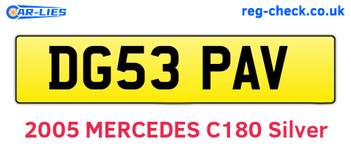 DG53PAV are the vehicle registration plates.