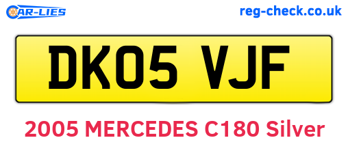 DK05VJF are the vehicle registration plates.