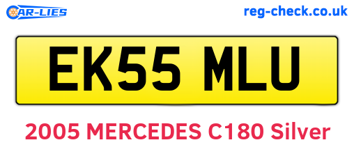 EK55MLU are the vehicle registration plates.