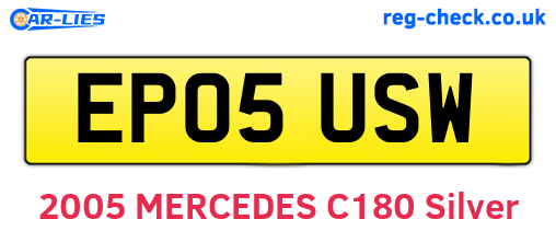 EP05USW are the vehicle registration plates.
