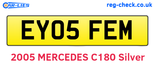 EY05FEM are the vehicle registration plates.