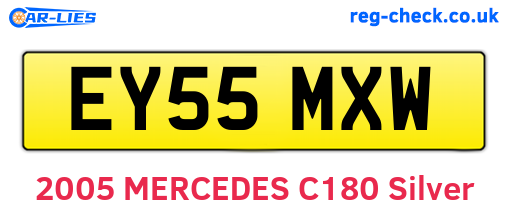 EY55MXW are the vehicle registration plates.