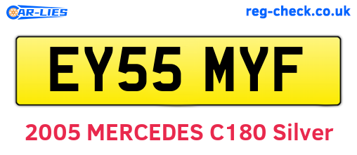 EY55MYF are the vehicle registration plates.
