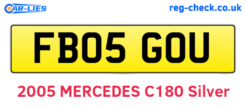 FB05GOU are the vehicle registration plates.