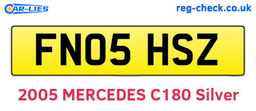 FN05HSZ are the vehicle registration plates.