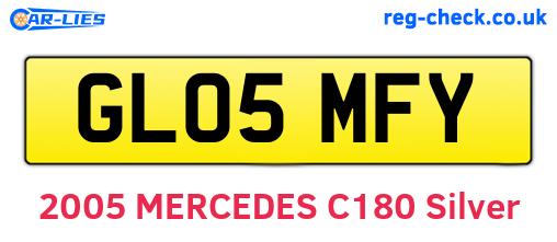 GL05MFY are the vehicle registration plates.