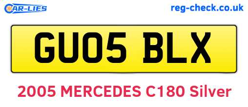 GU05BLX are the vehicle registration plates.