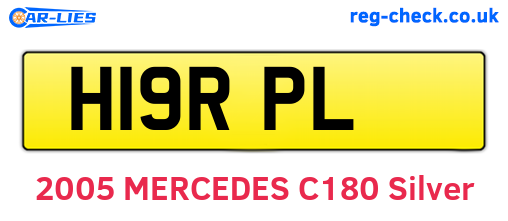 H19RPL are the vehicle registration plates.