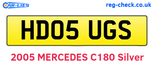 HD05UGS are the vehicle registration plates.