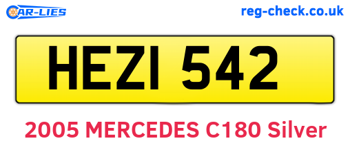 HEZ1542 are the vehicle registration plates.