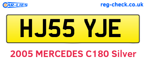HJ55YJE are the vehicle registration plates.