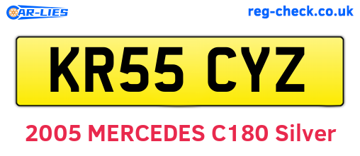 KR55CYZ are the vehicle registration plates.