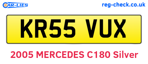 KR55VUX are the vehicle registration plates.