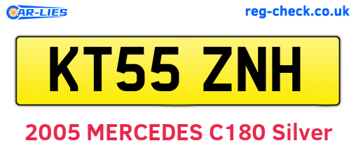 KT55ZNH are the vehicle registration plates.