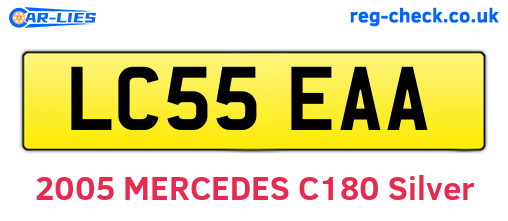 LC55EAA are the vehicle registration plates.