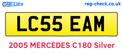 LC55EAM are the vehicle registration plates.