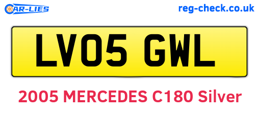 LV05GWL are the vehicle registration plates.