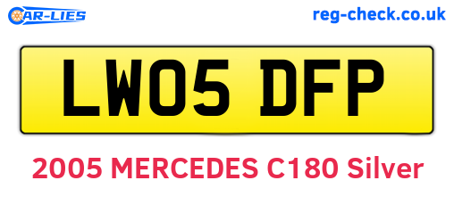 LW05DFP are the vehicle registration plates.
